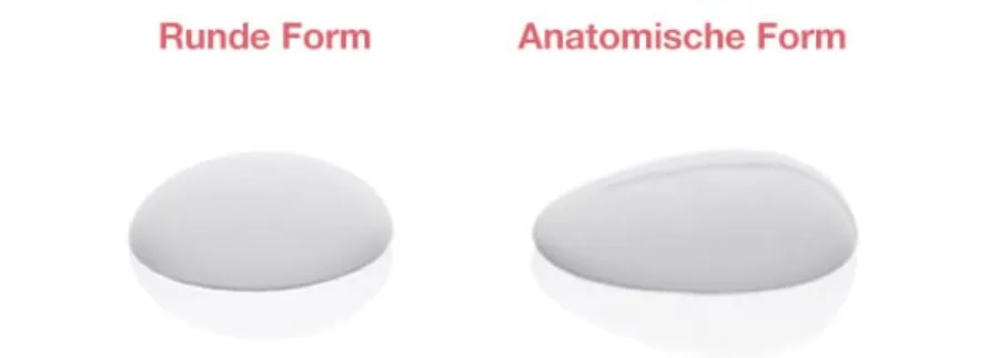Form eines Silikonimplantats für Brustvergrößerungen